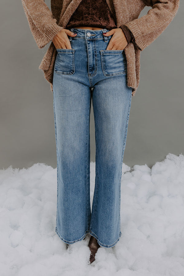 The Tracy High Waist Flares in Medium Wash