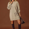 Petal Pop Sweater Mini Dress in Warm Taupe Image - 1
