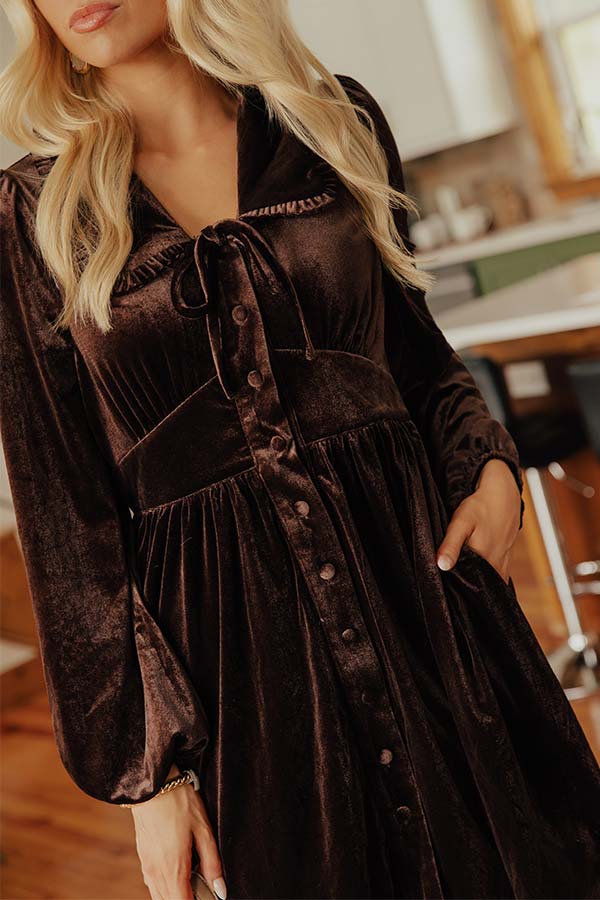 Luxe Gathering Velvet Mini Dress Image - 2
