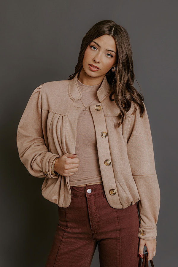City Chic Faux Suede Jacket