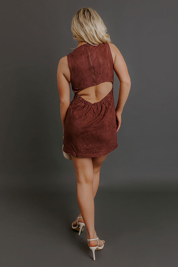 Madison Avenue Chic Faux Suede Mini Dress S / merlot Madison Avenue Chic Faux Suede Mini Dress S / merlot