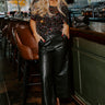 The Hazel High Waist Faux Leather Wide Leg Pants in Black Image - 1