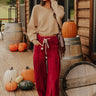 The Harper High Waist Corduroy Barrel Leg Pants Image - 1