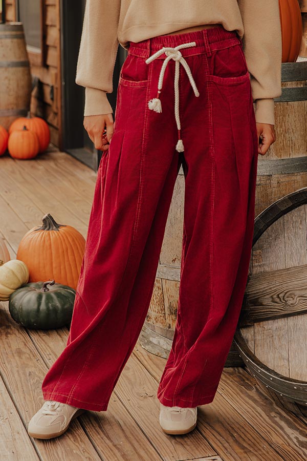 The Harper High Waist Corduroy Barrel Leg Pants Image - 2