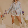 Fresh Start Floral Embroidered Chambray Sweater Image - 1
