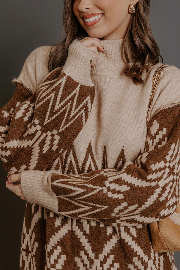 City Snowfall Knit Sweater Mini Dress M / iced latte City Snowfall Knit Sweater Mini Dress M / iced latte