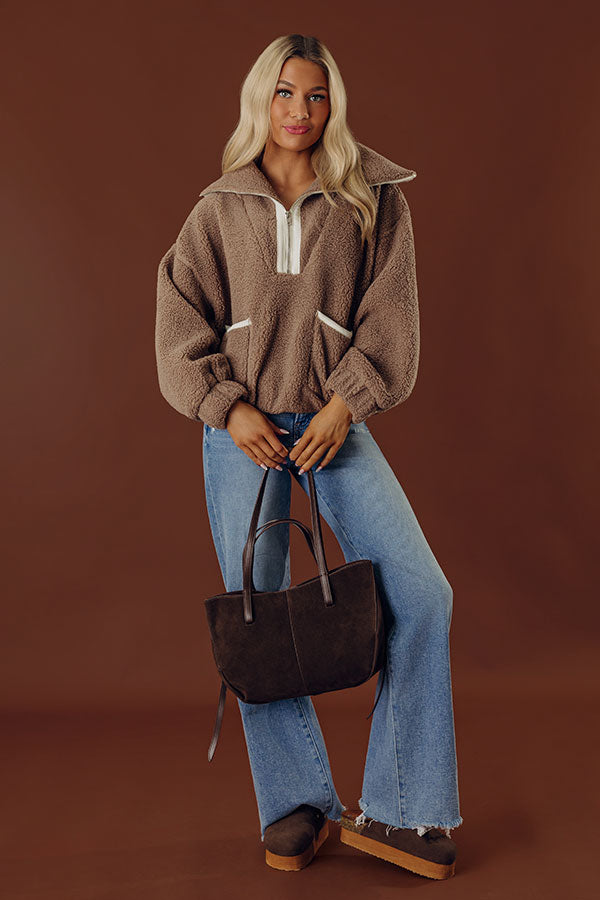 Cozy Season Sherpa Quarter Zip Pullover Image - 2