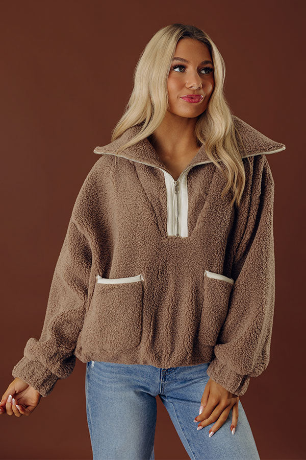 Cozy Season Sherpa Quarter Zip Pullover