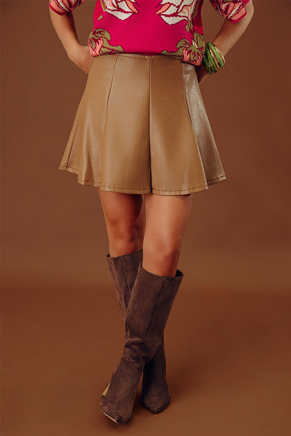 The Hazel High Waist Faux Leather Mini Skirt Image - 1