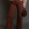 RISEN Sloane High Waist Wide Leg Jeans in Brown Image - 1