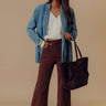 RISEN Sloane High Waist Wide Leg Jeans in Brown Image - 1