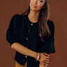 Chic Sweetheart Knit Sweater Top in Black Image - 1