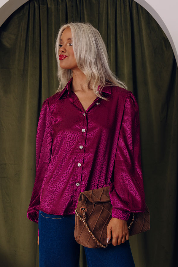 Champagne Agenda Jacquard Button Up Top Image - 1