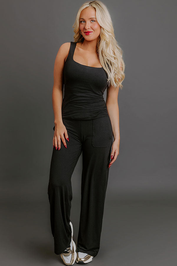 Elite Comfort High Waist Buttery Soft Wide Leg Pants in Black
