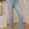 JUST USA June High Waist Distressed Dad Jean Image - 1