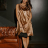 Sip And Shine Shift Mini Dress in Gold Image - 1