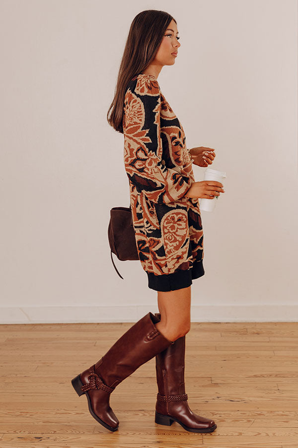 City Knit Affair Floral Mini Sweater Dress Image - 2