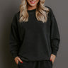 Sparkling Personality Embellished Sweatshirt in Black Image - 1