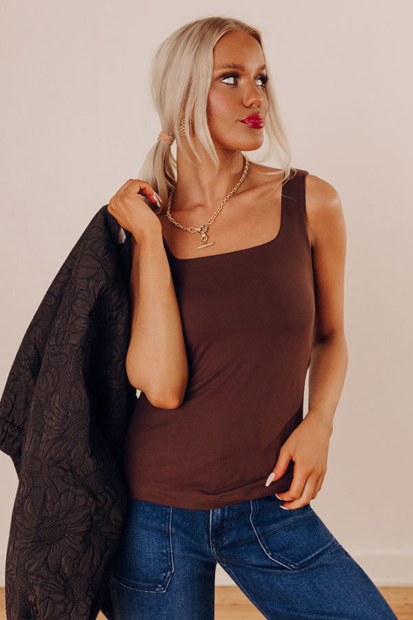 Elite Comfort Buttery Soft Tank in Chestnut