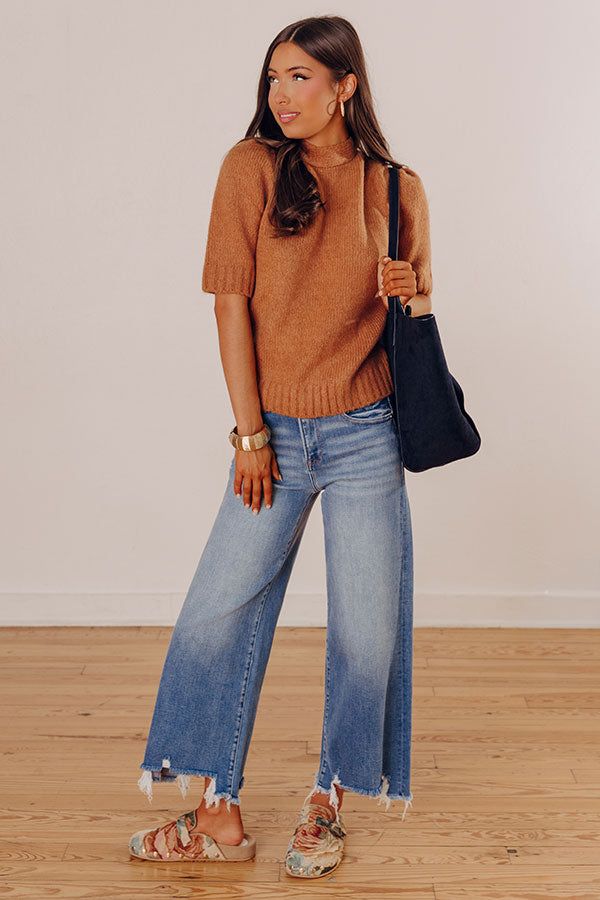 RISEN Isabelle High Waist Crop Wide Leg Jean Image - 2