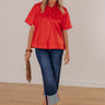 Sip And Shine Button Up Top in Red Image - 1