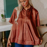 Sip And Shine Button Up Top in Cinnamon Image - 1
