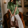 Sip And Shine Button Up Top in Green Image - 1