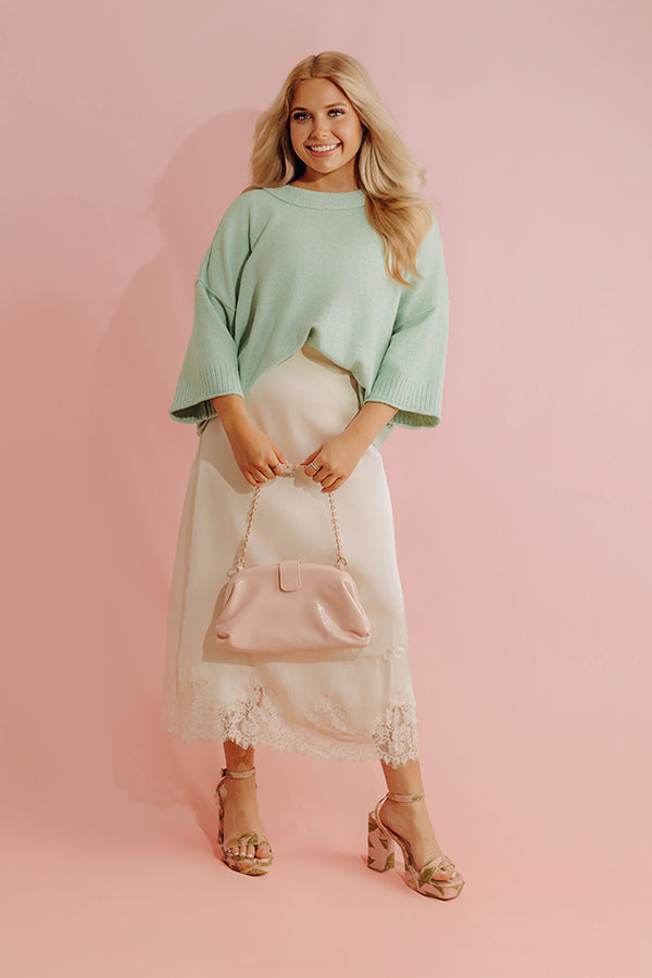 Daydream Knit Sweater Top in Mint Image - 2