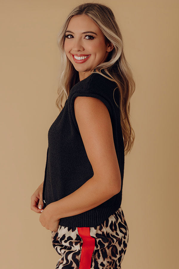 Bound In Style Knit Top in Black Image - 2