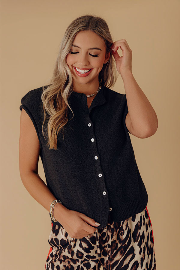 Bound In Style Knit Top in Black Image - 1