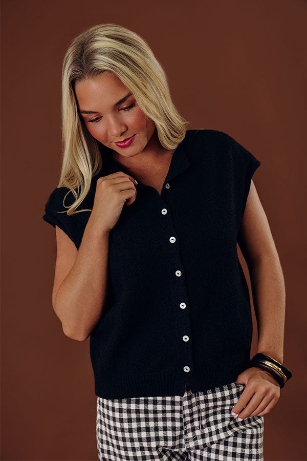 Bound In Style Knit Top in Black Image - 1