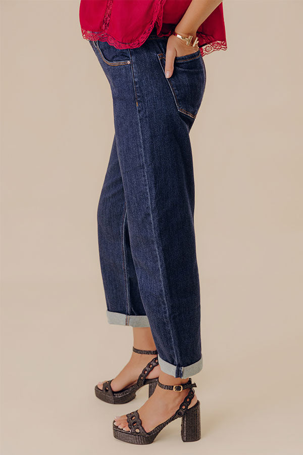 RISEN Margaret Midrise Slouchy Cropped Jean Image - 3