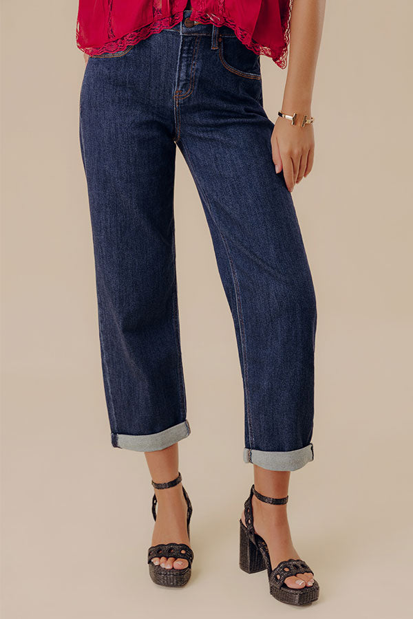 RISEN Margaret Midrise Slouchy Cropped Jean