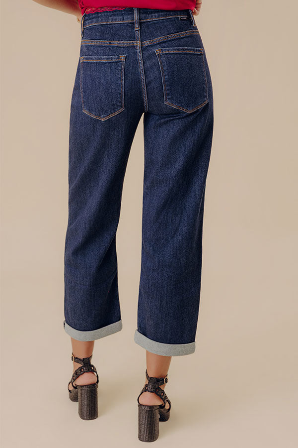 RISEN Margaret Midrise Slouchy Cropped Jean Image - 4