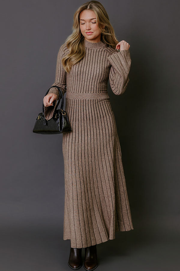 Street Style Ribbed Maxi Dress S / mocha Street Style Ribbed Maxi Dress S / mocha