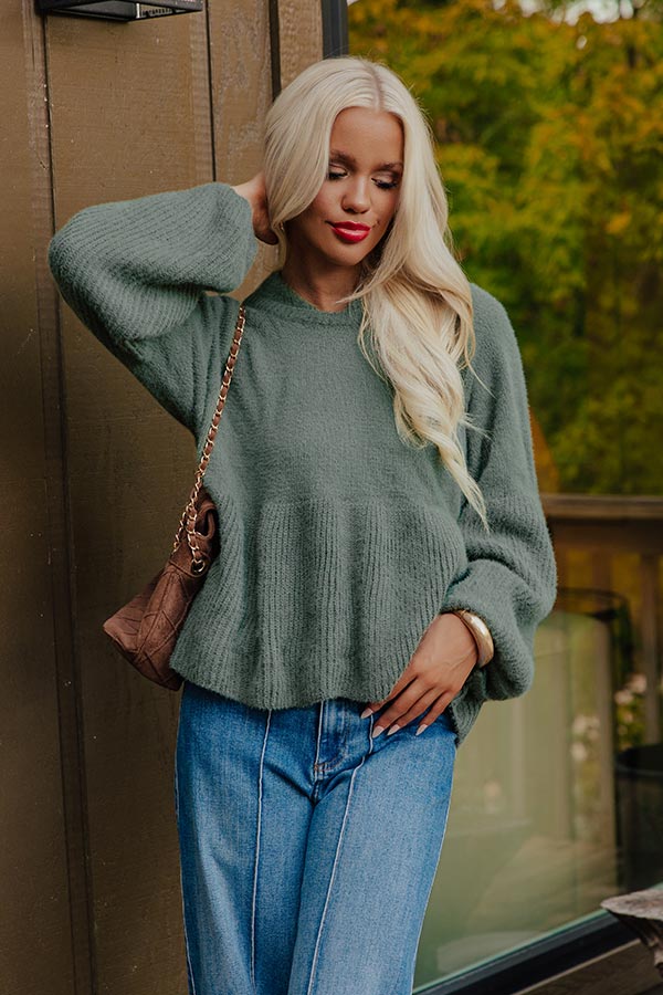 Cozy Moments Eyelash Knit Sweater in Sage Image - 2