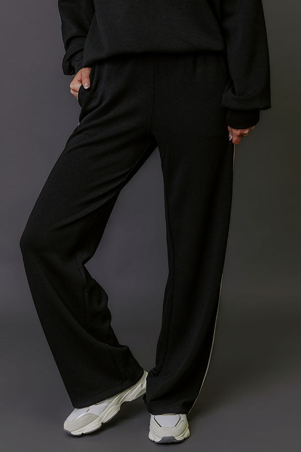 Elite Comfort High Waist Scuba Straight Leg Pants in Black