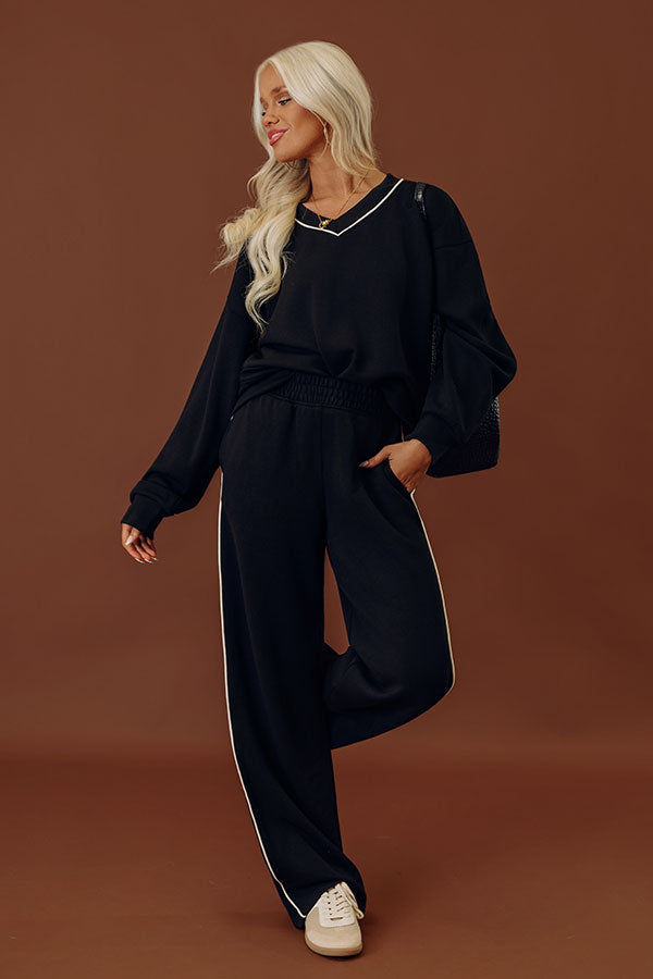 Elite Comfort High Waist Scuba Straight Leg Pants in Black