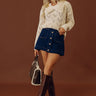 Coquette Comfort Pointelle Knit Sweater in Cream Image - 1