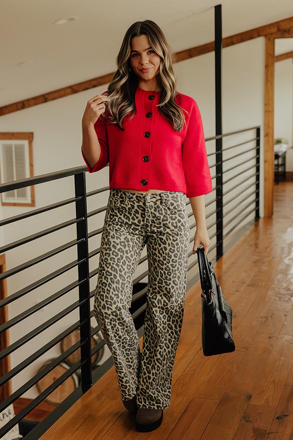 RISEN Nora Midrise Wide Leg Leopard Pants Image - 1