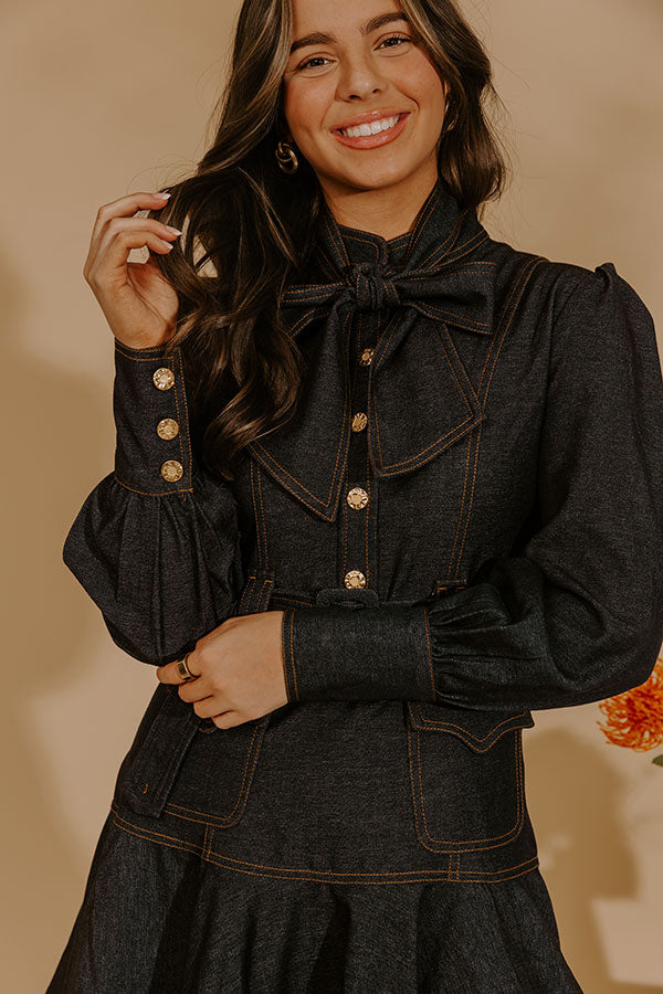 Eiffel Tower Views Denim Mini Dress Image - 3