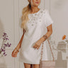 Classic Elegance Embellished Mini Dress in White Image - 1