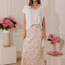 Sweet Day High Waist Floral Satin Maxi Skirt Image - 1