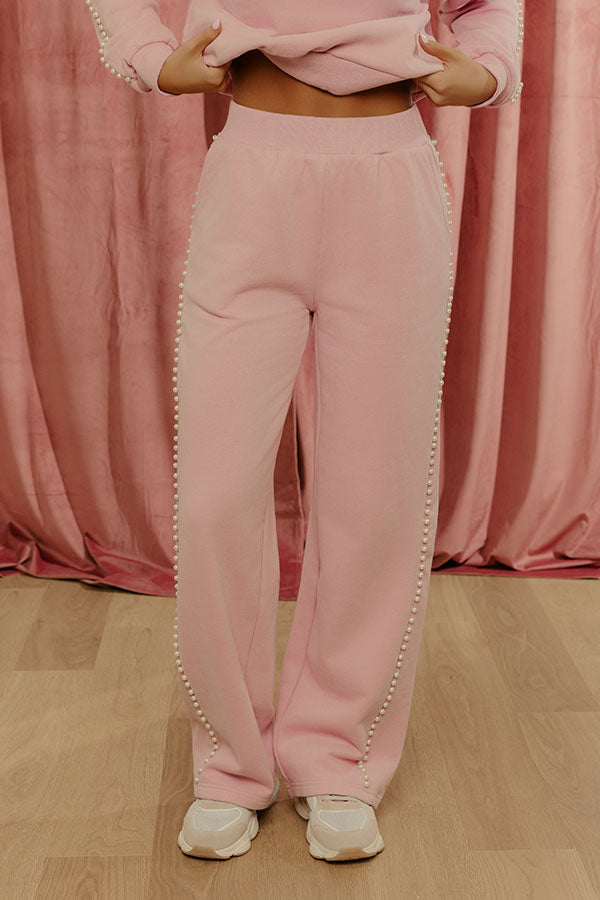 Luxe Lifestyle High Waist Pearl Embellished Pants