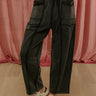 The Callie High Waist Vintage Wash Barrel Leg Pants in Vintage Black Image - 1