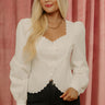 Metropolitan Muse Scalloped Top in White Image - 1