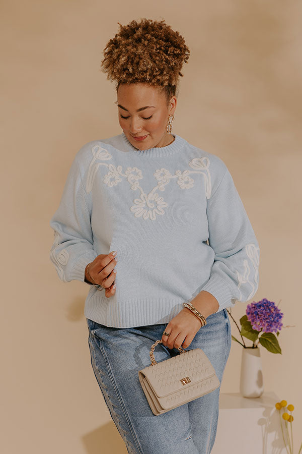 Daydream Darling Floral Embroidered Knit Sweater Curves