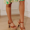 Daddys Money Faux Leather Block Heel in Tan Image - 1