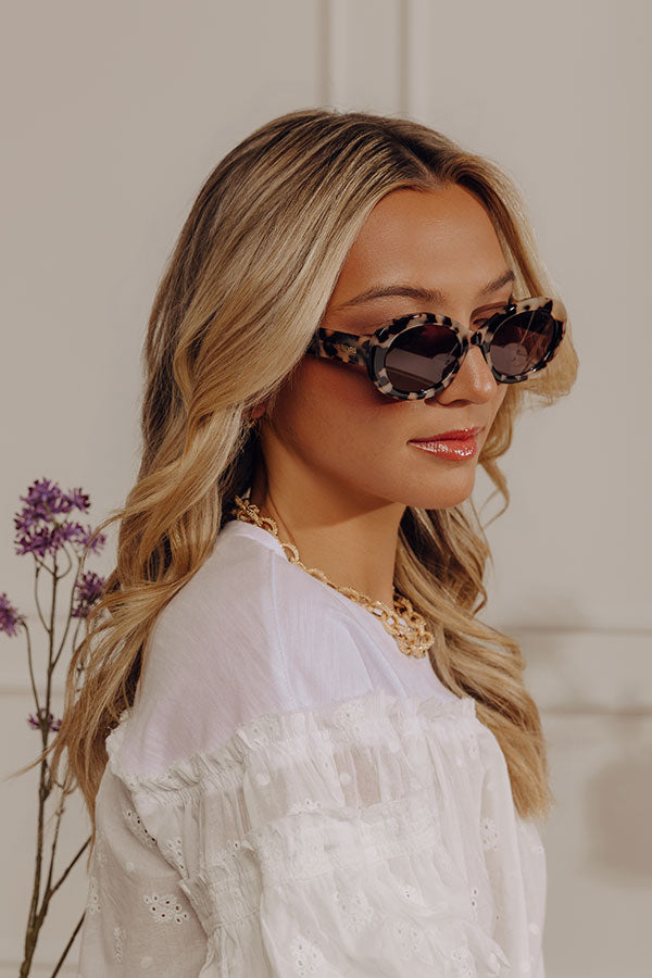 FREYRS Aria Oval Sunglasses in Milky Tortoiseshell Image - 2