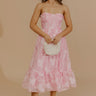 Veranda Elegance Floral Jacquard Midi Dress in Pink Image - 1